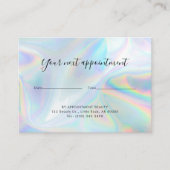 Modern QR Code Hair Salon Holographic Business 予約カード (正面)