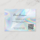 Modern QR Code Hair Salon Holographic Business 予約カード (裏面)