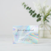 Modern QR Code Hair Salon Holographic Business 予約カード (スタンド正面)