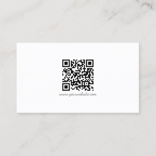 Modern QR Code Handwriting Script Sleek Business 名刺 (裏面)