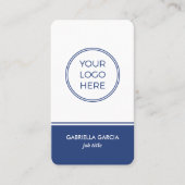 Modern QR Code Logo Blue Business Card 名刺 (正面)