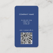 Modern QR Code Logo Blue Business Card 名刺 (裏面)