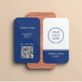 Modern QR Code Logo Blue Business Card 名刺