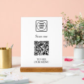 Modern QR Code Menu | Custom Contactless Logo  アクリルサイン (ウェディング)
