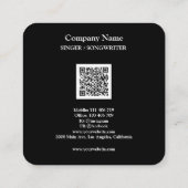 Modern QR Code Music Player Song Playlist Photo スクエア名刺 (裏面)