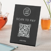 Modern QR Code Payment Sign For Small Business 台座サイン (インサイチュ)