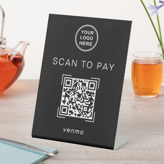 Modern QR Code Payment Sign For Small Business 台座サイン (インサイチュ)