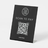 Modern QR Code Payment Sign For Small Business 台座サイン (正面)