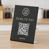 Modern QR Code Payment Sign For Small Business 台座サイン