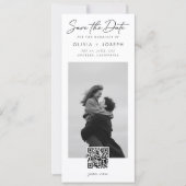 Modern QR Code Photo Bookmark Wedding セーブザデート (正面)