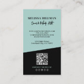 Modern QR Code Photo Makeup Vertical 名刺 (裏面)