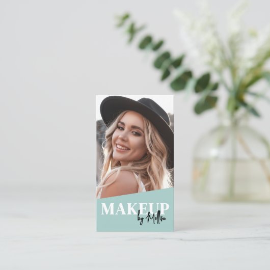 Modern QR Code Photo Makeup Vertical 名刺 (スタンド正面)