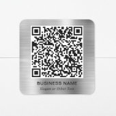 Modern QR Code Promotional Silver スクエアシール