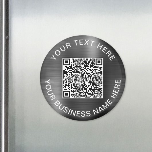 Modern QR Code Promotional Silver マグネット