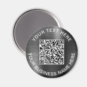 Modern QR Code Promotional Silver マグネット (正面/裏面)