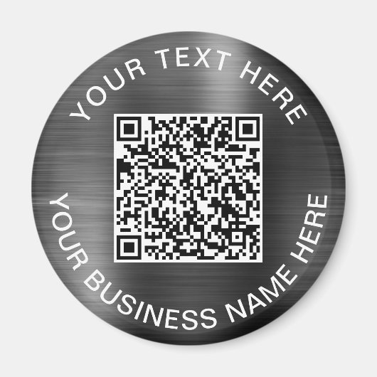 Modern QR Code Promotional Silver マグネット (正面)