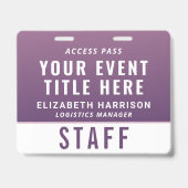 Modern QR Code Purple Event Access ID Badge バッジ (正面)