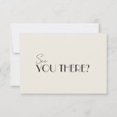 Modern QR Code Retro French Whimsical Wedding 出欠カード (裏面)