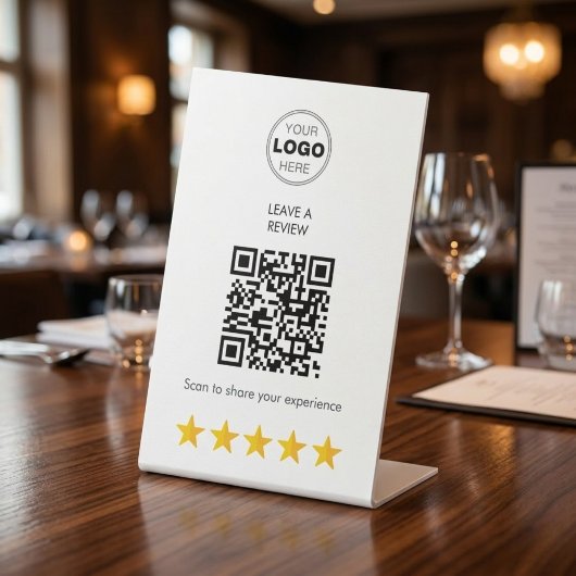 Modern QR Code Review Request for Business 台座サイン