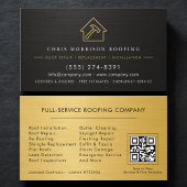 Modern QR Code Roofing Roofer Service  名刺