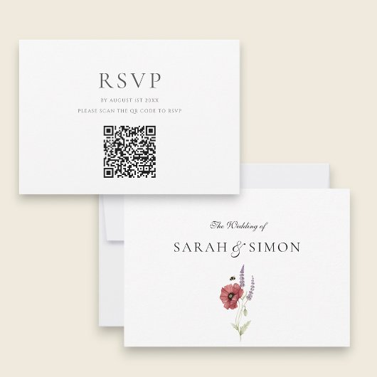 Modern QR Code RSVP Card