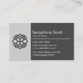 Modern QR Code Tech Savvy Sleek Black Gray Clean 名刺 (正面)