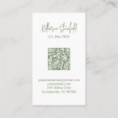 Modern QR Code Vertical House Cleaning Services 名刺 (裏面)