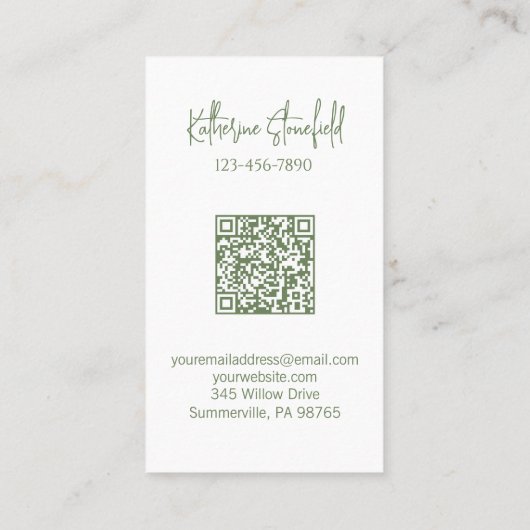 Modern QR Code Vertical House Cleaning Services 名刺 (裏面)