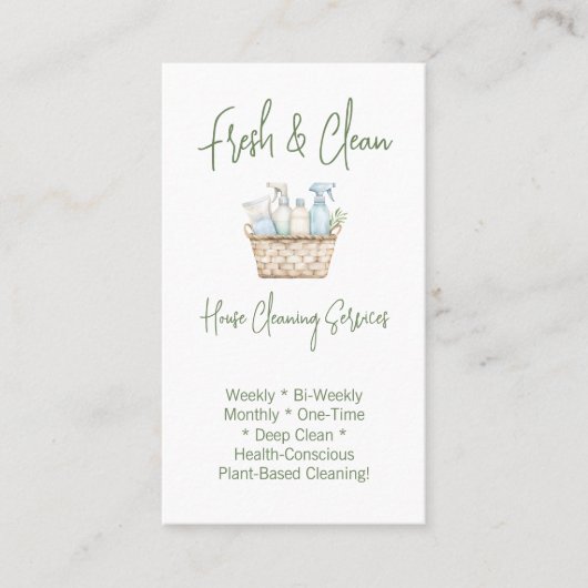 Modern QR Code Vertical House Cleaning Services 名刺 (正面)