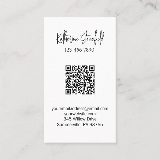 Modern QR Code Vertical House Cleaning Services 名刺 (裏面)