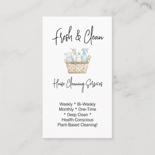 Modern QR Code Vertical House Cleaning Services 名刺 (正面)