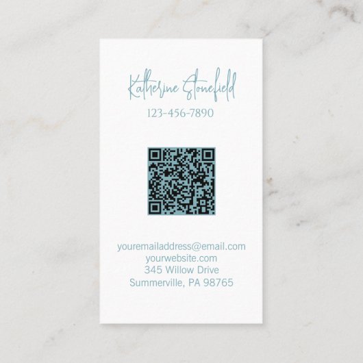 Modern QR Code Vertical House Cleaning Services 名刺 (裏面)