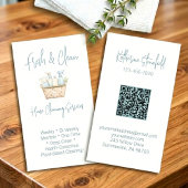 Modern QR Code Vertical House Cleaning Services 名刺