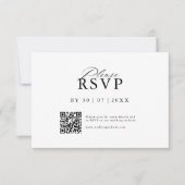 Modern QR Code Website RSVP Card セーブザデート (正面)
