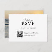 Modern QR Code Website RSVP Card セーブザデート (正面/裏面)