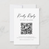 Modern QR Code Website RSVP Card セーブザデート (正面)
