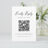 Modern QR Code Website RSVP Card セーブザデート (スタンド正面)