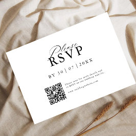 Modern QR Code Website RSVP Card セーブザデート