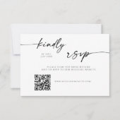 Modern QR Code Website RSVP Card セーブザデート (正面)
