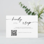 Modern QR Code Website RSVP Card セーブザデート (スタンド正面)