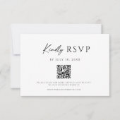 Modern QR Code Website RSVP Card セーブザデート (正面)