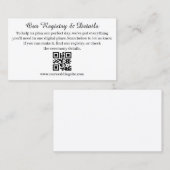 Modern QR Code Wedding Registry and RSVP  エンクロージャーカード (正面/裏面)