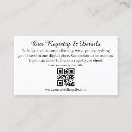 Modern QR Code Wedding Registry and RSVP  エンクロージャーカード