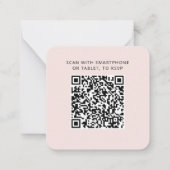 Modern QR Code Wedding RSVP Card ノートカード (裏面)