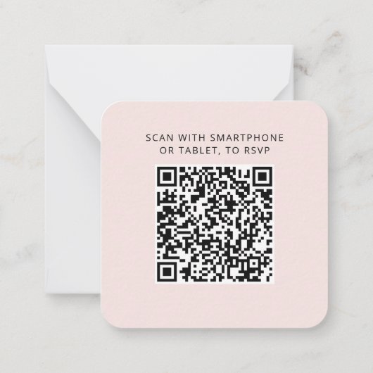 Modern QR Code Wedding RSVP Card ノートカード (裏面)