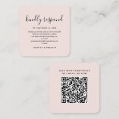 Modern QR Code Wedding RSVP Card ノートカード (正面/裏面)