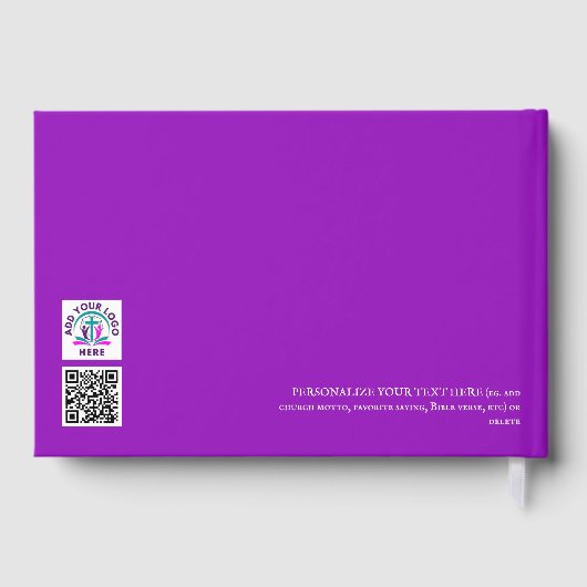 Modern QR Logo Church Easter Guest Book ゲストブック (裏面)