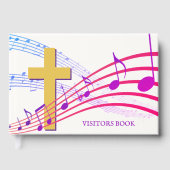 Modern QR Logo Church Easter Guest Book ゲストブック (正面)