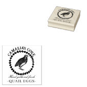 Modern Quail Eggs Custom Farm Owner Name Black ラバースタンプ (押印)