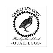 Modern Quail Eggs Custom Farm Owner Name Black ラバースタンプ (インプリント)